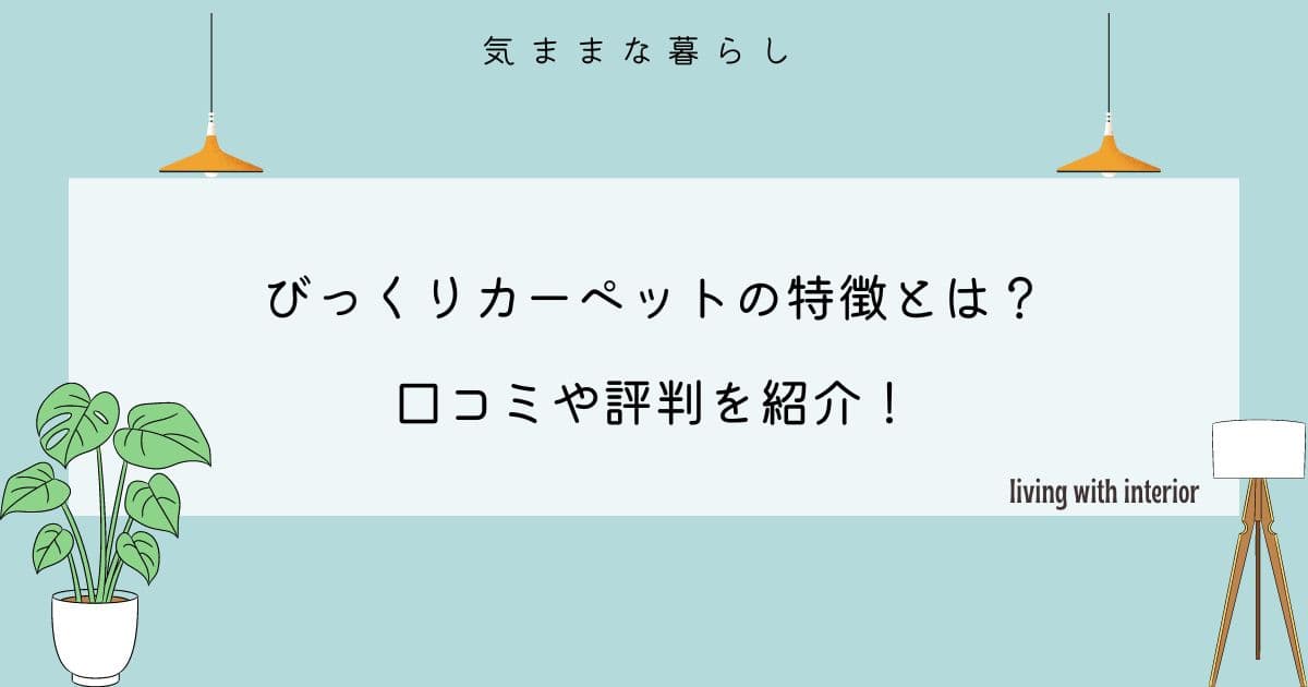 びっくりカーペットの特徴とは？口コミや評判を紹介！